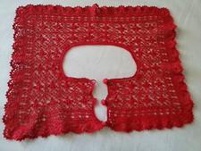 COLLETTO UNCINETTO di colore ROSSO Fatto a MANO FILO di SCOZIA n. 25 VINTAGE