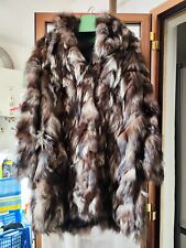 Cappotto di pelliccia cincillà color marrone/Beige taglia 48/50