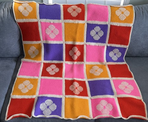 Coperta culla vintage - fatta, a