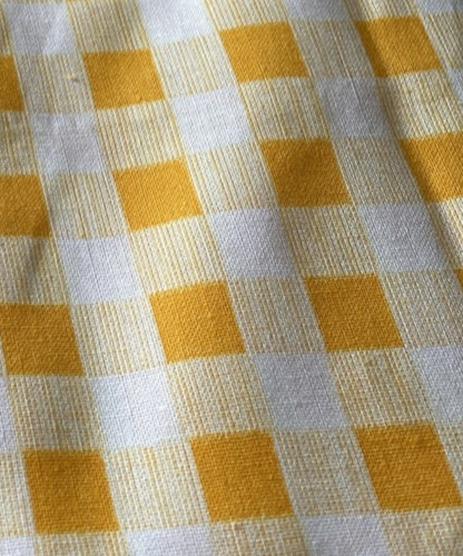 Tessuto gingham cotone giallo - tessuto,