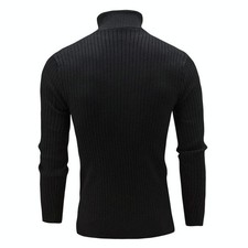 Maglione Uomo Nero Collo Alto