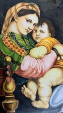 MERAVIGLIOSA MADONNA DELLA SEGGIOLA IN CERAMICA GOFFREDO CASTELLINI FAENZA 