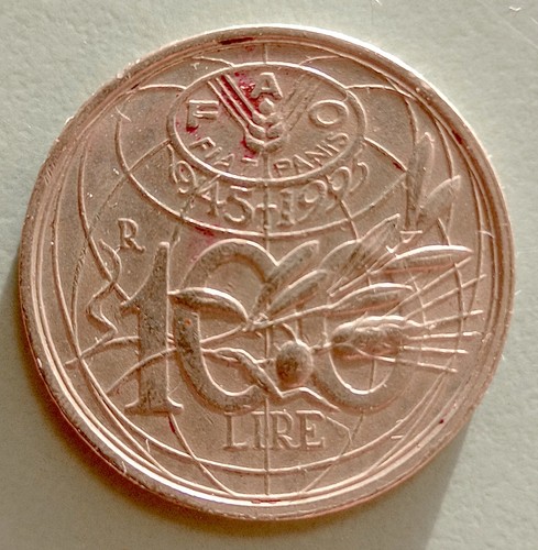 Moneta 100 lire - fao, 1945-1995