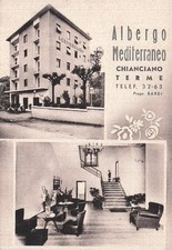 28-92) CARTOLINA CHIANCIANO TERME ALBERGO MEDITERRANEO BARDI VEDUTE