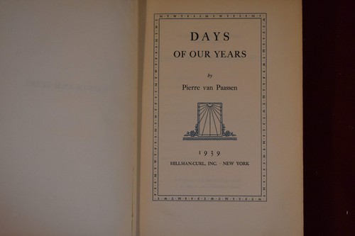 Days our years 1903 1938 - of,