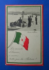 Cartolina Postcard Marina militare Savoia Bandiera Lancia imbarco vg 1915 