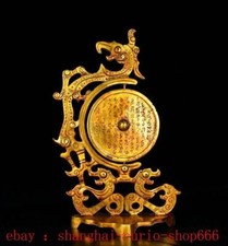 Statua specchio bronzo 11"Stati Guerratori bronzo dorato sacrificio iscrizione uccellino