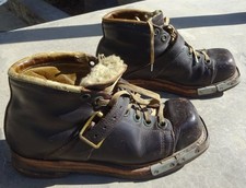 Rari scarponi da sci vintage Anderson & Thompson Tyrol, Panco anni '30 in pelle Seattle