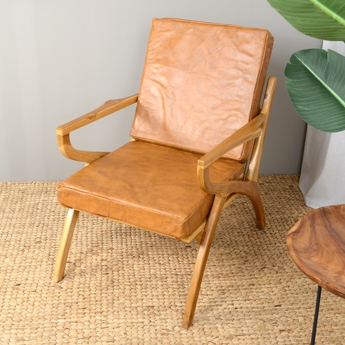 Poltrona pelle teak - in, di