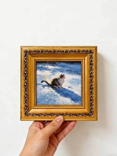 Gatto nella neve - , lunga