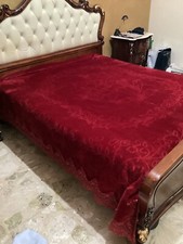 COPERTA bordò matrimoniale con bordatura di paillettes 