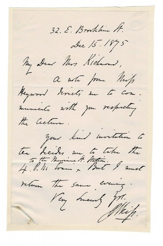 1875 lettera autografa - autografa, di