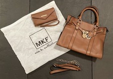 Borsa a tracolla e portafoglio MKF Collection MIA K Christine Camel Vegan in pelle di abete