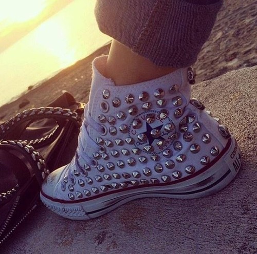 Converse bianche personaliz - converse,