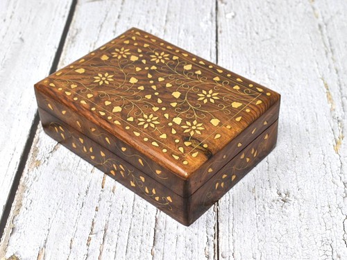 Scatola legno ottone - legno,