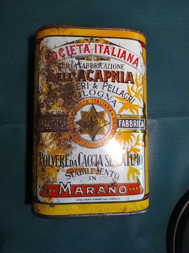Antica scatola latta polvere - antica,