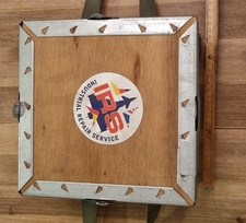 scatola in legno porta ricambi aerei galileo avionica munizioni spazio vintage