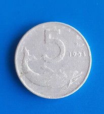 RARA MONETA   5 LIRE DELFINO