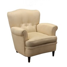 Poltrona Vintage Italia Anni 50 Seduta imbottita Cuscino Piuma Molle Vintage