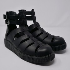 TUK Creeper Sandali Nero Pelle