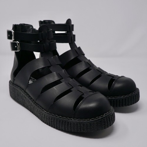 Tuk creeper sandali nero pelle - tuk,