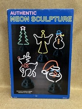 Scultura Babbo Natale al neon