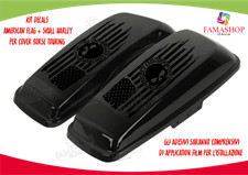 Coppia decals moto American Flag Skull Harley Davidson per cover borse Touring