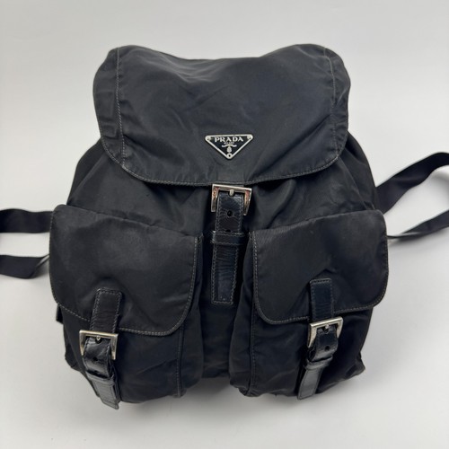Prada backpack nylon leather - backpack,