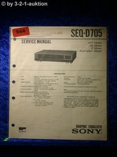 Manuale Di Servizio Sony SEQ D705 Equalizzatore Grafico (#0944)