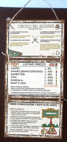 Targa insegna sala - insegna, biliardo