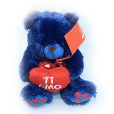 Peluche Orsetto Orso Blu Cuore Rosso San Valentino 30cm 10330