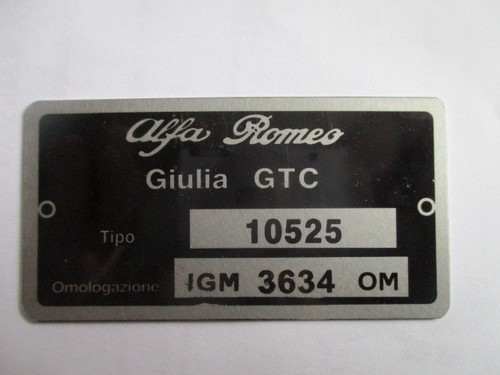 Targa alfa romeo - targa, targhetta