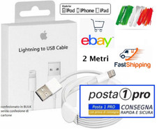 Cavo DATI 2 Metri ORIGINALE USB Per iPhone 7 8 X Xs 11 12 13 14 Pro cavetto Sync