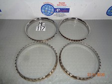 SERIE (4PZ) ANELLO GHIERA CERCHIO RUOTA ACCIAIO CROMATO AUTO EPOCA ø 13