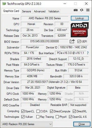 290x 4gb gddr5 - r9,