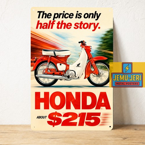 Insegna metallo honda super - metallo,