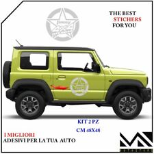 2 ADESIVI cm 48 STELLA stickers SUZUKI JIMNY 4X4 OFF ROAD FUORISTRADA C. ARGENTO