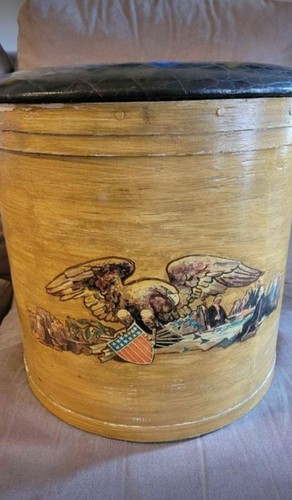 Antico pouf portaoggetti - , in