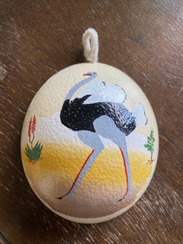 Hand painted half ostrich - ostrich, egg