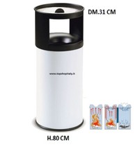 PATTUMIERA GETTACARTE POSACENERE AUTOESTINGUENTE BIANCO LT.40 DM.31x80H 9 2022