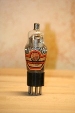 6B7 FIVRE VALVOLA RADIO BALILLA MARELLI LOGO VECCHIO ROSSO TESTATA TV7 WW2 VALVE