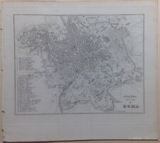 Stampa antica Acquatinta Pianta Roma Lazio Gandini Viaggi Italia 1830