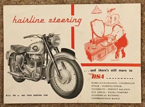 Cartolina bsa 500cc ohv doppia - cartolina,