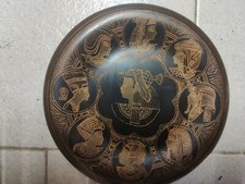 Piatto egiziano Rame Egitto faraone piramidi antico vintage souvenir cesellato