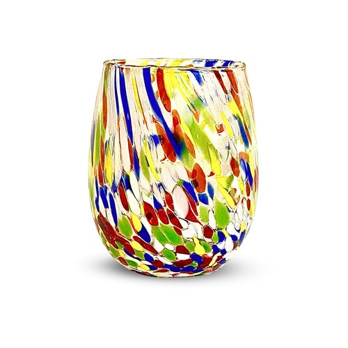 Bicchiere vetro soffiato gocce - bicchiere,