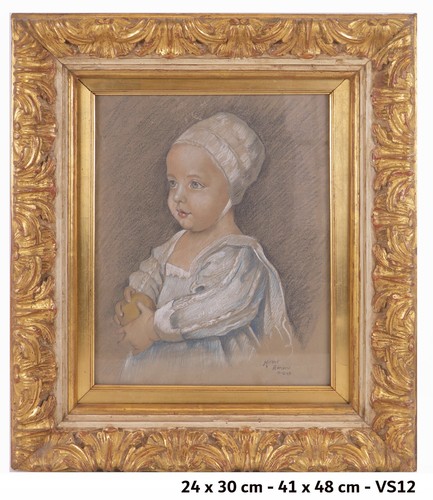 Quadro antico ritratto bambino - quadro,