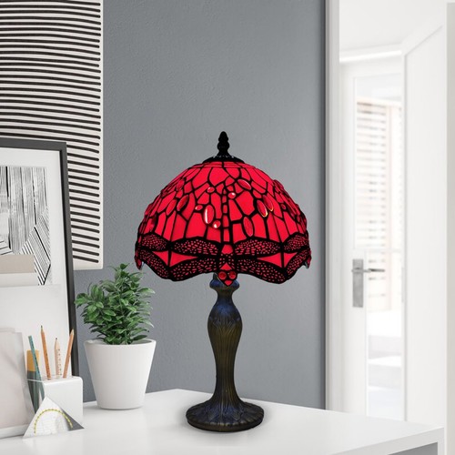 Tiffany red table lamp - , 10