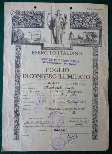 1950 esercito italiano foglio - esercito,