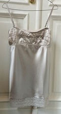 Lingerie Sottoveste Di Raso Di Seta Color Champagne Quarta Misura Nuovo.