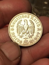 GERMANIA DEUTSCHES REICH Splendida 5 MARCHI 1936   13,88 gr ARGENTO 